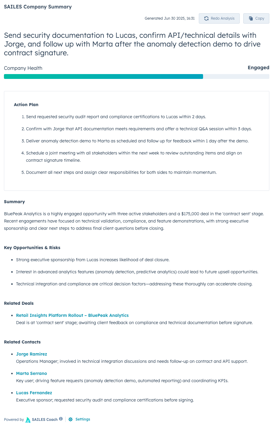 AI scoring of sales deals