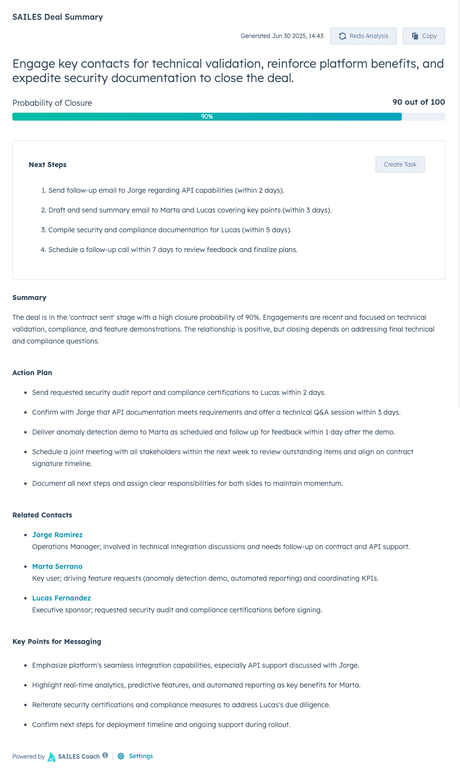 AI scoring of sales deals